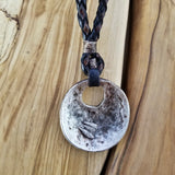 Boho Pewter and Leather Necklace (4095793266742)