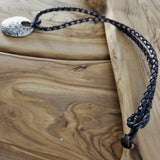 Boho Pewter and Leather Necklace (4095794610230)