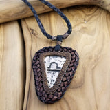 Boho Pewter and Leather Necklace (4095799230518)