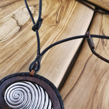 Boho Pewter and Leather Necklace (4095893372982)