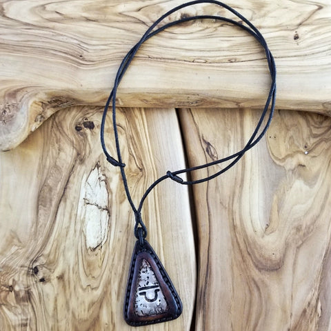 Boho Pewter and Leather Necklace (4095914704950)