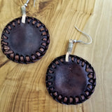 Boho Pewter and Leather Earrings (4096015892534)