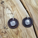 Boho Pewter and Leather Earrings (4096019497014)