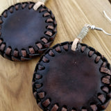 Boho Pewter and Leather Earrings (4096019497014)