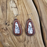 Boho Pewter and Leather Earrings (4096025985078)