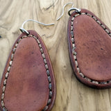 Boho Pewter and Leather Earrings (4096025985078)