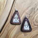 Boho Pewter and Leather Earrings (4096030048310)