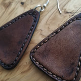 Boho Pewter and Leather Earrings (4096030048310)