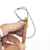 Boho Leather Necklace with Tourmalinated Quartz Setting (4429791789110)