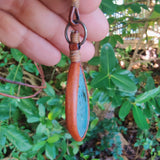 Handcrafted Genuine Leather Necklace with Blue Agate Stone Setting Pendant-Unique Unisex Gift Fashion Leather Jewelry