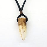 Boho Leather Necklace with Buffalo Horn Setting (4429858275382)