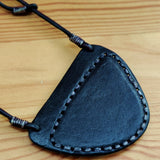 Handcrafted Genuine Vegetal Leather Necklace with White Agate Stone Pendant-Unique Gift Unisex Fashion Leather Jewelry