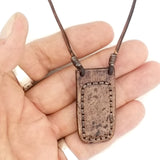 Boho Leather Necklace with Amethyst Stone Setting (4431284633654)