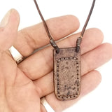 Boho Leather Necklace with Amethyst Stone Setting (4431284633654)