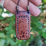 Boho Handcrafted Genuine Vegetal Leather Necklace with Purple Agate Stone Setting Pendant-Unique Gift Unisex Fashion Leather Jewelry