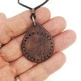 Boho Leather Necklace with Amethyst Stone Setting (4431290368054)