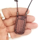 Boho Leather Necklace with Amethyst Stone Setting (4431291809846)