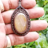 Boho Leather Necklace with Roze Quartz Setting (4431407185974)