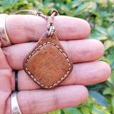 Boho Leather Necklace with Moss Agate Stone Setting (4431423799350)