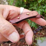 Boho Leather Choker with Jade Stone (4431446933558)