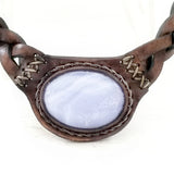 Boho Handcrafted Genuine Leather Choker with White Agate - Quality Unisex Fashion Leather Jewelery