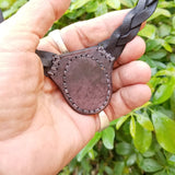 Boho Leather Choker with Agate Stone (4431459024950)