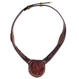 Boho Leather Choker with Onyx Setting (4431470788662)