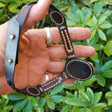 Boho Leather Choker with Turquoise Stone (4431476949046)