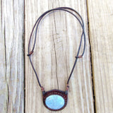 Boho Handcrafted Genuine Leather Necklace with Turquoise Stone setting  - Quality Unisex Fashion Leather Jewelery