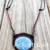 Boho Handcrafted Genuine Leather Necklace with Turquoise Stone setting  - Quality Unisex Fashion Leather Jewelery