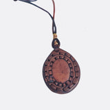 Boho Handcrafted Genuine Braided Leather Necklace with Orange Gold Stone-Unique Quality Gift Unisex Fashion Leather Jewelry