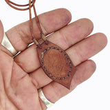 Boho Handcrafted Genuine Leather Necklace with Green Agate Stone-Lifestyle Unique Gift Unisex Fashion Leather Jewelry