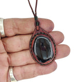 Boho Handcrafted Genuine Leather Necklace with Black Agate Stone-Lifestyle Unique Gift Unisex Fashion Leather Jewelry