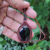 Boho Handcrafted Genuine Leather Necklace with Black Agate Stone-Lifestyle Unique Gift Unisex Fashion Leather Jewelry