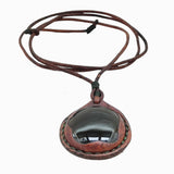 Boho Handcrafted Genuine Leather Necklace with Black Agate Stone-Lifestyle Unique Gift Unisex Fashion Leather Jewelry