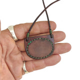Boho Handcrafted Genuine Vegetal Leather Necklace with Red Agate Stone Pendant-Unique Gift Unisex Fashion Leather Jewelry Choker