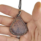 Handcrafted Genuine Vegetal Brown Leather Necklace with White Agate Setting- Unique Gift Unisex Fashion Jewelry Choker