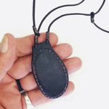 Boho Handcrafted Genuine Vegetal Leather Necklace with Red Agate Stone Pendant-Unique Gift Unisex Fashion Leather Jewelry
