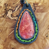 Boho Handcrafted Genuine Vegetal Leather Necklace with Red Agate Stone-Unique Lifestyle Gift Unisex Fashion Jewelry