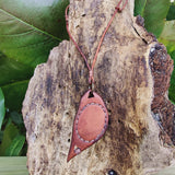 Bohemian Handcrafted Genuine Vegetal Leather Necklace with Black Agate Stone-Lifestyle Unique Gift Unisex Fashion Leather Jewelry