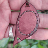 Bohemian Handcrafted Genuine Vegetal Leather Necklace with Black Agate Stone-Lifestyle Unique Gift Unisex Fashion Leather Jewelry