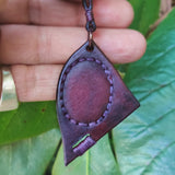 Bohemian Handcrafted Vegetal Leather Necklace with Tiger Eye Stone setting - Quality Unisex Gift Fashion Leather Jewelry