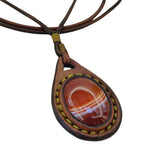 Unique Bohemian Handcrafted Brown Vegetal Leather Necklace with Red Agate Stone-Unique Lifestyle Gift Unisex Fashion Jewelry