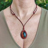Bohemian Unique  Handcrafted Vegetal Brown Leather Necklace with Green Agate Stone-Lifestyle Unique Gift Unisex Fashion Leather Jewelry
