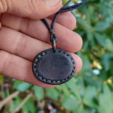 Bohemian Unique Handcrafted Vegetal Leather Necklace with Tiger Eye Stone setting - Cool Unisex Gift Fashion Leather Jewelry