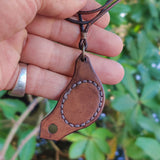 Bohemian Unique  Handcrafted Vegetal Brown Leather Necklace with Green Agate Stone-Lifestyle Unique Gift Unisex Fashion Leather Jewelry