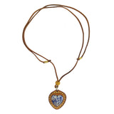 Unique Handcrafted Vegetal Brown Leather Necklace with Blue Spot Jasper Stone-Lifestyle Unique Gift Unisex Fashion  Jewelry