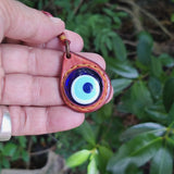 Unique Bohemian Handcrafted Brown Vegetal Leather Necklace with Evil Eye Pendant-Unique Lifestyle Gift Unisex Fashion Jewelry