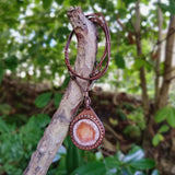 Boho Handcrafted Genuine Leather Necklace with Orange Agate Stone-Unique Quality Gift Unisex Fashion Leather Jewelry