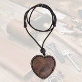 Boho Handcrafted Genuine Vegetal Leather Necklace with White and Black Agate Stone-Unique Unisex Gift Fashion Jewelry